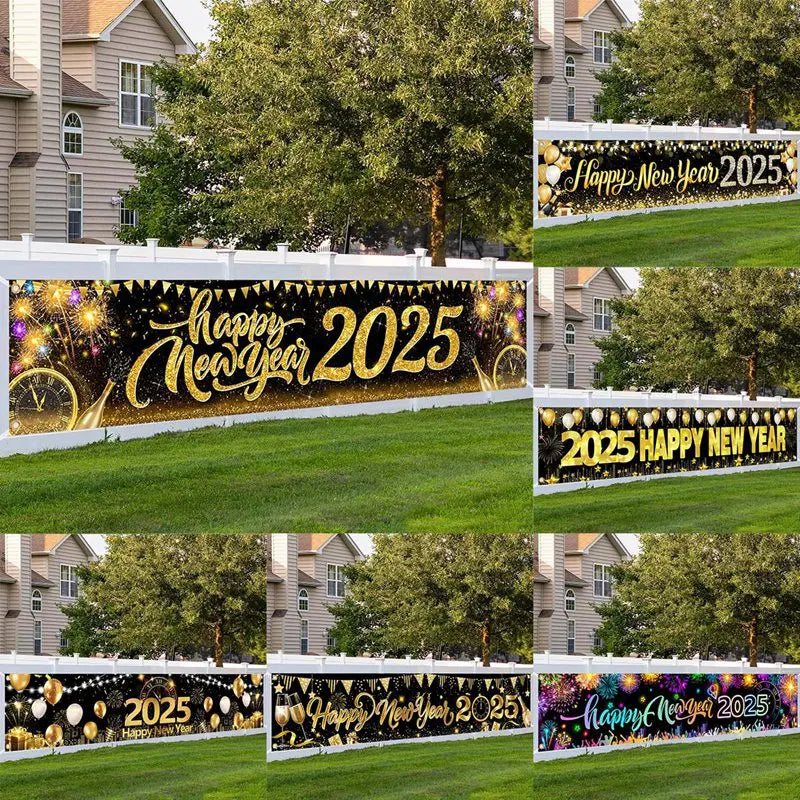 Outdoor New Year  Party Banner  Xmas Balloons New Year's Eve Party Decorations