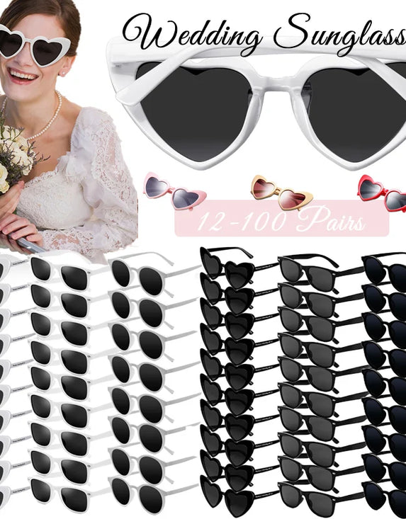 12-100 Pairs Wedding Bodas Heart Sunglasses Bachelorette Bachelor Hen Party Glasses Team Bride Bridesmaids Groomsmen Gifts