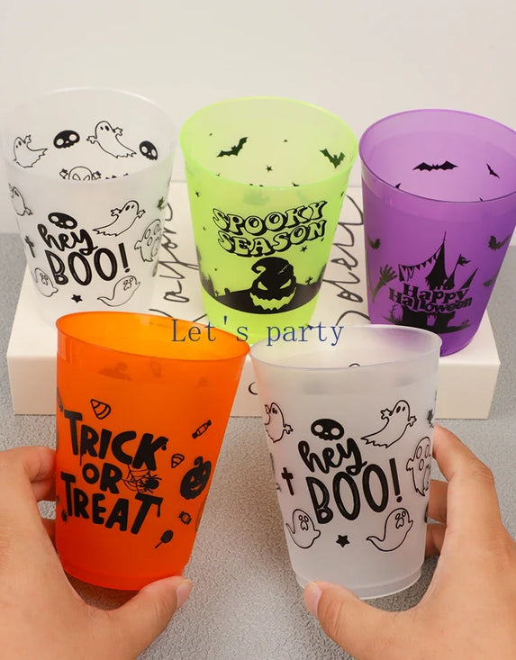 5Pcs Halloween Ghost Skull Plastic Cups