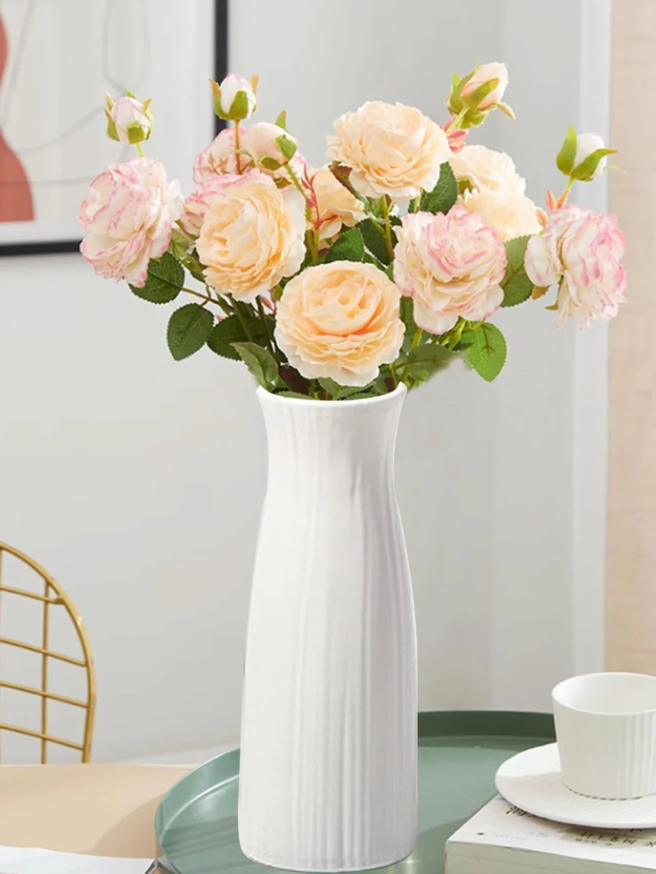 Home ins wind plastic vase living room fall-resistant simulation vase decoration Creative simple vase A model one