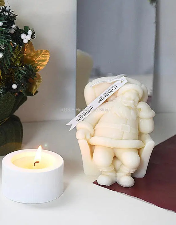 Santa Claus Silicone Candle Mold Diy Handmade Aromatherapy Candle Gypsum Craft Christmas Present