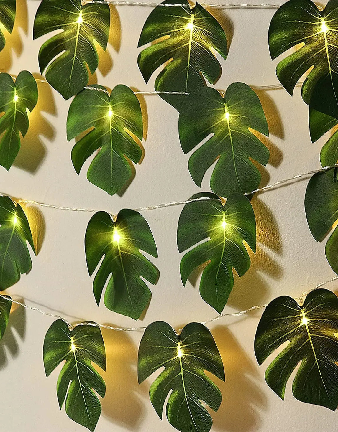 1.5m/3m LED Artificial Turtle Leaves String Lights Home Garden Wedding Baby Shower Hawaii Jungle Theme Birthday Party Decoration