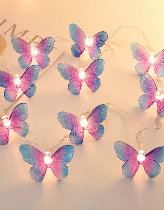 1.5M 10LED Butterfly Fairy Light Strings Garland Girls Butterfly Brithday Party Wedding Home Decorations Kids Christmas Gift