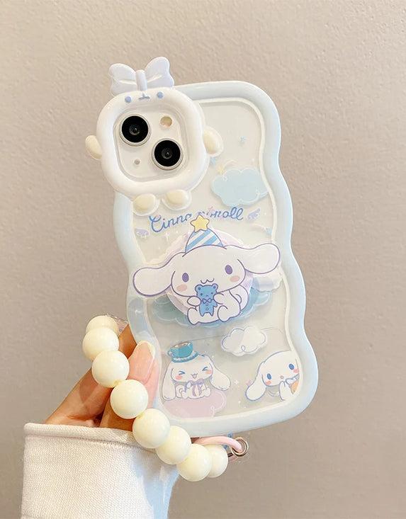 Sanrio Cinnamoroll iPhone14 Mobile Phone Case Kawaii Cute 13 12 11 X Xs Pro Plus Max Protective Shell Holder Kids Toys for Girls