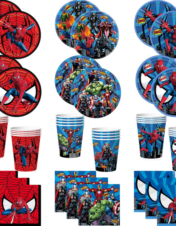 Disney Spiderman Party Supplies Tableware Set Cup Plates Napkins For Kids Birthday Party Decoration Boys and Girls Baby Shower