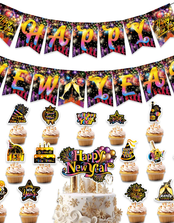 New Year Party Bunting & Merry Christmas Banner – Festive Decorations for a Joyous Celebration 2025