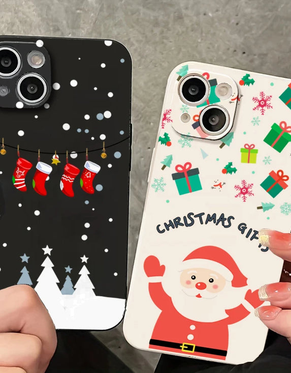 New Year Gifts Santa Claus Christmas Case for iPhone 15 Soft Case for iPhone 16 15 14 13 12 11 Pro Max 7 8Plus X XS XR SE2 Cover