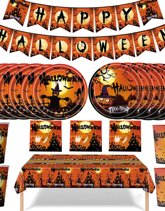 Halloween Theme Party Disposable Tableware