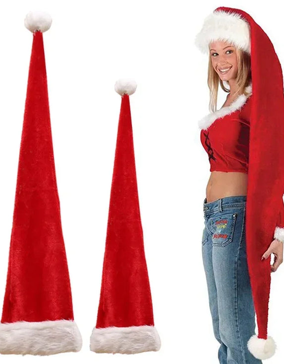 Extended Super Long Christmas Santa Hat Children Adults Christmas Xmas Cap Gifts New Year Festival Holiday Party Supplies Props