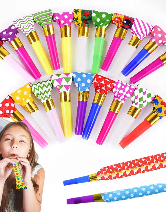 20/50Pcs Party Blowout Whistles Kids Birthday Party Favors Cheer Props Pinata Filler Wedding Gift Christmas New Year Noise Maker