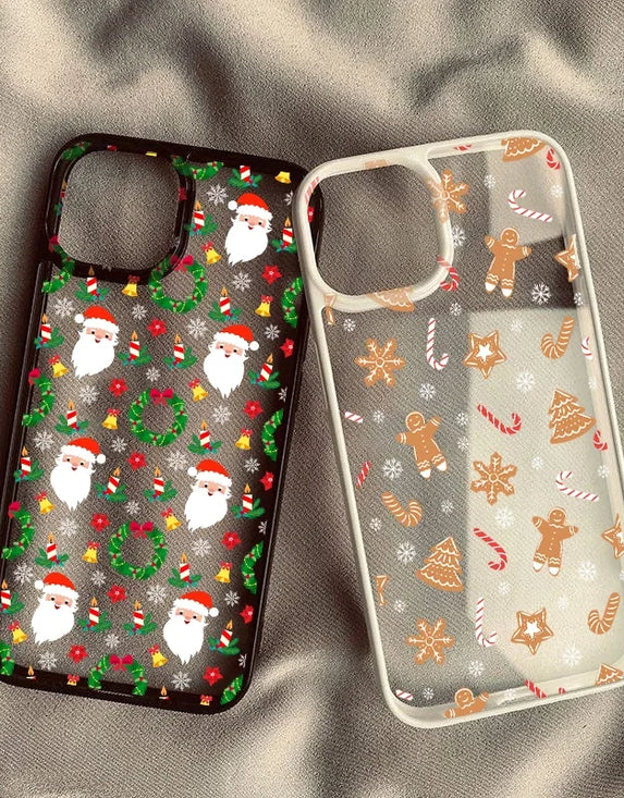 Luxury Cartoon Christmas Clear Phone Cases for IPhone  7 16 11 12 13 14 15 PRO MAX PLUS XSMAX MINI XR X Simple Santa Case