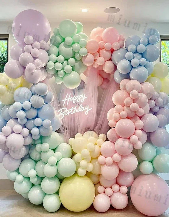 Macaron Rainbow Balloon Garland Arch Kit Girls Pastel Wedding Happy Birthday Party Pink Balloons Baby Shower Decoration Kid Gift