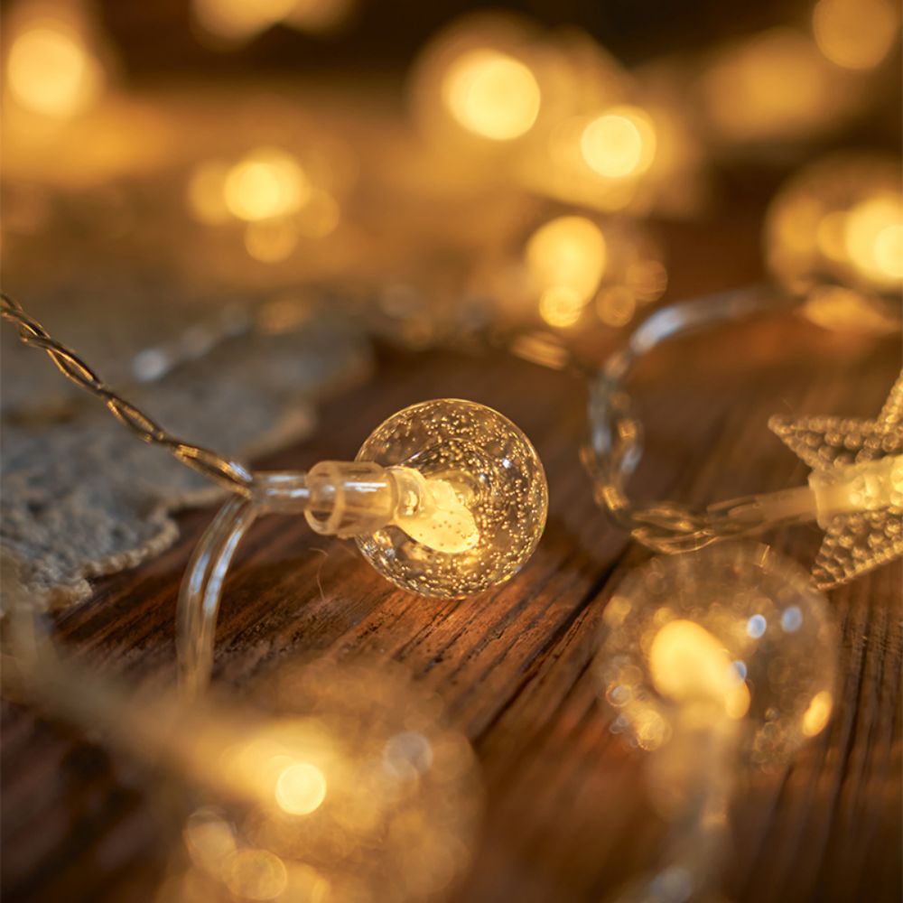 Majisu LED Bubble Ball String Lights  BatteryPowered Versatile Indoor Fairy Lights for Parties Weddings  Holidays