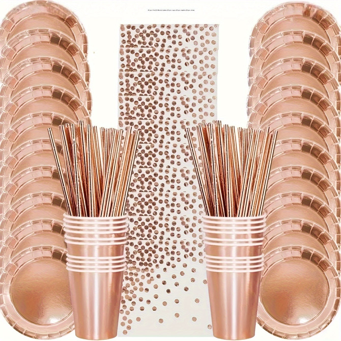 Rose Golden Princess Theme Party Supplies Set  6080pcs Disposable Paper Cups and Plates for Weddings Birthdays Baby Showers New Year ValentineS Day Celebrations