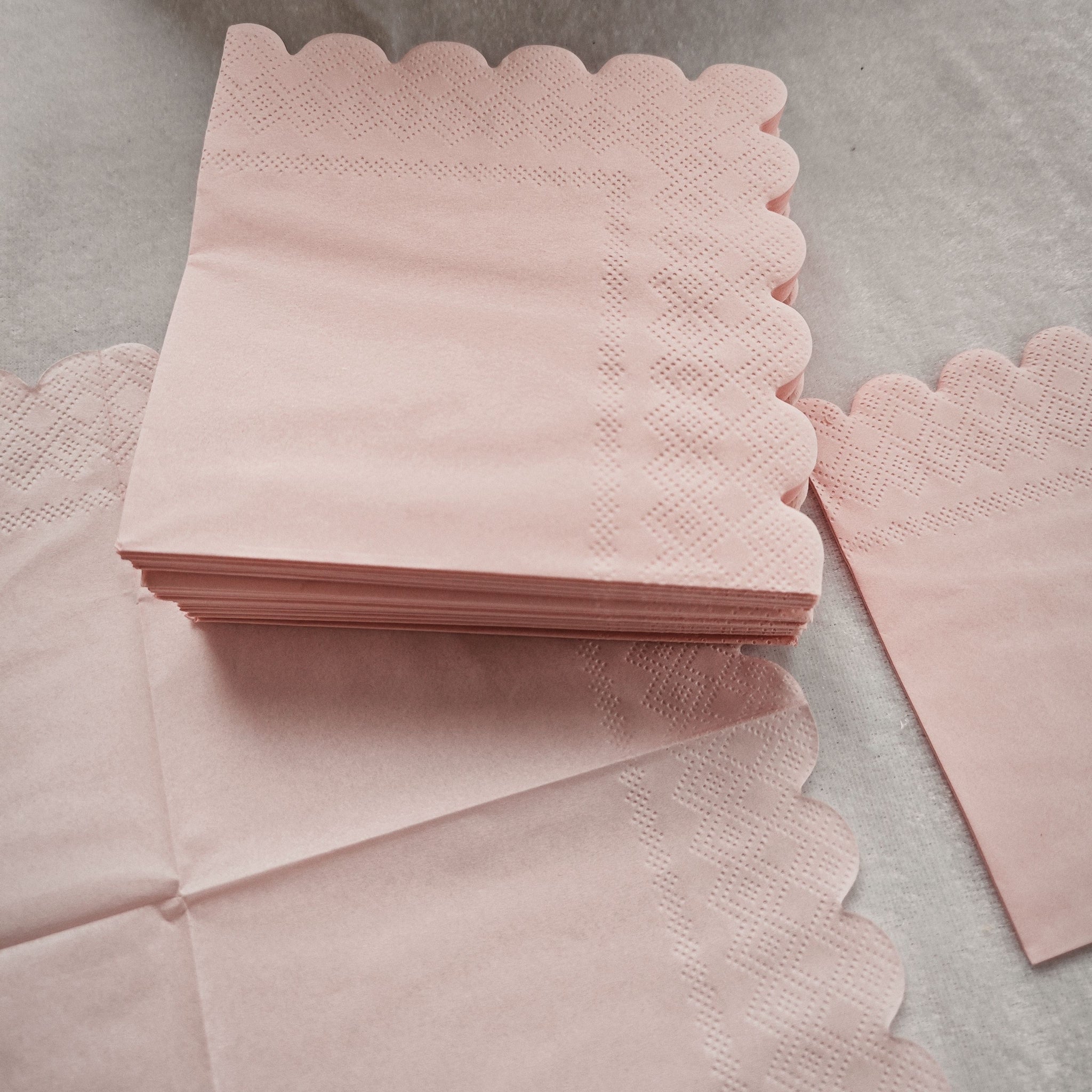 50Pack 2Ply Pastel Pink Party Napkins with Lace Edges 125cm Square Disposable Paper Cocktail Napkins for Wedding Bridal Shower Birthday Housewarming and All Occasions  100 Pure Wood Pulp